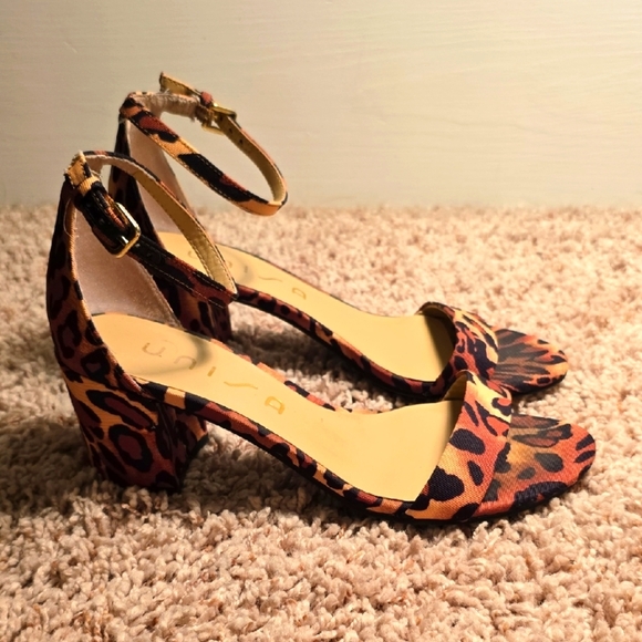 Unisa Shoes - Unisa Animal Print Block Heels EUC Size 7 (#0718)